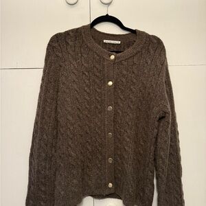 Abercrombie & Fitch Taupe Cable Knit Cardigan